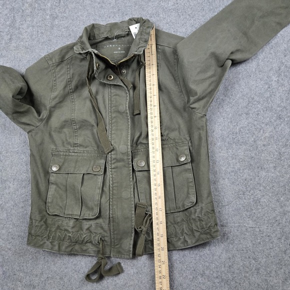 NWT Aeropostale Jacket Womens Small Green Utility Pockets Full Zip Lightweight - Picture 14 of 16